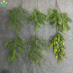 Tanaman Hias Daun Mimosa Pudica Buatan dari Plastik, Cabang Tinggi, Hijau, Lem Lunak, Rumput, Dekorasi Dinding Persia untuk Hari April Mopok