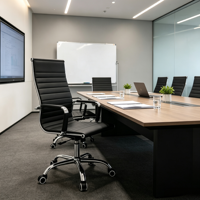 Chaise de bureau exécutive ergonomique pivotante moderne à succès avec structure métallique et roulettes coulissantes