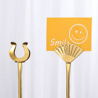 Support de menu en acier inoxydable, porte-numéro de table, porte-carte de table, pince pour étiquette alimentaire, présentoir de signalisation de table de mariage
