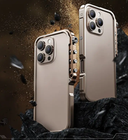 Étui de téléphone portable en métal aluminium de luxe pour iPhone 16 15 Pro Max Plus, coque antichoc, emballage en boîte
