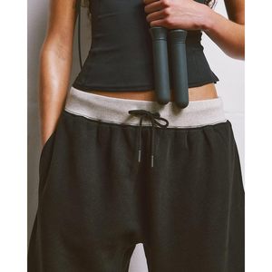 FOXA <b>Womens</b> Baggy Sweatpants Wide Leg Elastic Waist Drawstring Athletic <b>Joggers</b> <b>Fleece</b> Pants Made in China for Yoga and Gym - Product Image 4