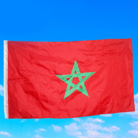Drapeau du Maroc personnalisé avec logo professionnel, fabrication directe d'usine Nuoxin, 3*5, promotion, drapeau national