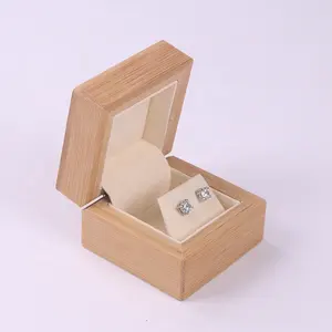 Portagioie in legno di bambù personalizzato per collana ad anello braccialetto di lusso orologio in legno