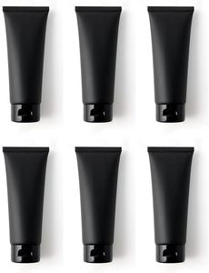 Flacon <span class=keywords><strong>souple</strong></span> noir vide en <span class=keywords><strong>plastique</strong></span>, rechargeable, pour maquillage, voyage, tubes souples, avec couvercle à clapet, pour nettoyant visage, articles de toilette, couleurs personnalisées - Product Image 1