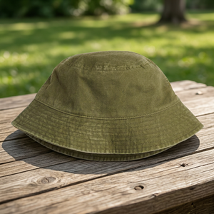 Sombreros de Pescador Personalizados para Hombre, de Algodón Lavado Estilo Vintage, Color Verde Militar, con Patrón de Hojas de Dibujos Animados y Bordado 3D, para Uso en Exteriores - Product Image 3