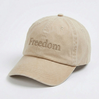 Casquette de baseball rétro non structurée en coton lavé, 6 panneaux, couleur kaki sable, avec broderie de lettres, pour le streetwear
