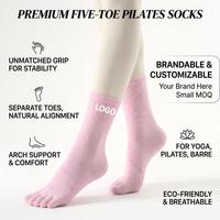 Chaussettes de Pilates personnalisées à cinq doigts, antidérapantes, en coton, pour femmes, respirantes, pour la danse, le fitness, le studio, chaussettes de cheville