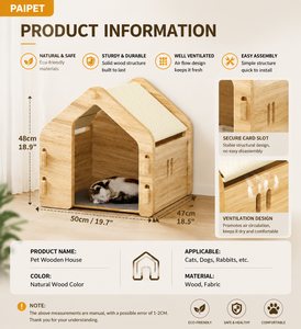 <span class=keywords><strong>AIPET</strong></span> Holz-Tierhaus, A-Rahmen Hundehaus und Katzenhaus mit Atmungsaktivem Netzdach, Massivholz-Tiervilla, Großhandel Maßanfertigung - Product Image 5