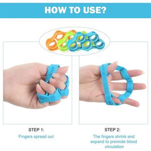 Silicone Grip Ring Grip Strengthener Five-finger Trainer Rehabilitation <b>Massage</b> Grip <b>Ball</b> Egg <b>Ball</b> Fitness Equipment Set Model - Product Image 2