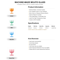 Verre à cocktail personnalisable en verre givré dégradé rose, verre à vin rouge soufflé à la main, gobelet rétro unique