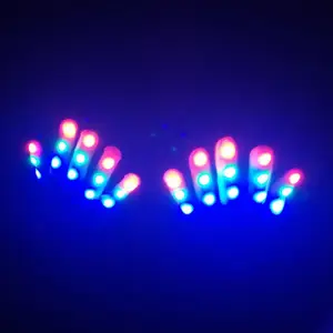 Factory Hot Sale LED Flashing Light Glove Finger Tip Festive Party Dancing Luminous Gloves