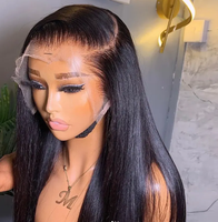 Perruques sans colle pré-épilées en cheveux humains, perruques frontales en dentelle transparente HD 13x6, perruques naturelles en cheveux humains pour femmes noires