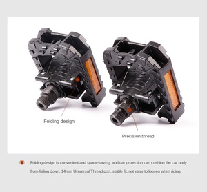 Pédales pliantes Wellgo F265 en aluminium/plastique pour vélo de route <span class=keywords><strong>VTT</strong></span>, pédales Cr-Mo 9/16 pouces avec roulements 2DU, pièces de vélo - Product Image 4