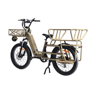 Vélo électrique familial à longue portée 250W/500W/750W avec porte-bagages arrière et batterie au lithium 48V, vélo cargo électrique à double batterie - Product Image 3
