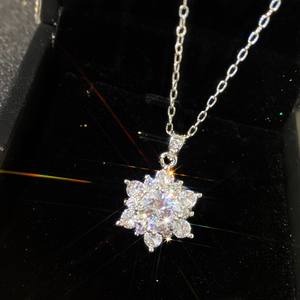 Groothandel 2 Karaat Moissanite Diamanten Ketting Voor Vrouwen Modieuze Roestvrij Staal Zilver Zirkoon Hanger Bruiloft Verloving - Product Image 4