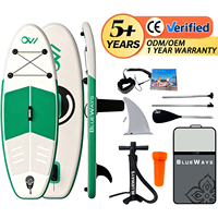 Planche à pagaie gonflable vert menthe de 9'6'' pour adolescents, SUP junior extra large et stable de 31'', planche de stand-up paddle pour enfants de 5 pouces d'épaisseur