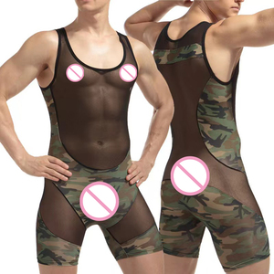 Nuove tute ecologiche data notte seta nera Gay <span class=keywords><strong>Sexy</strong></span> body Camouflage Men body Costume - Product Image 3
