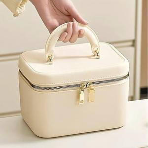 GREENSIDE <strong>Round</strong> Bucket Cosmetic Bag Handbag Jewelry Storage <strong>Box</strong> with Compartments High-end <strong>Round</strong> Bucket Toiletry Bag - Product Image 1