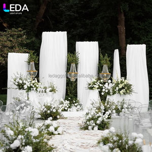 LEDA white Romantic Style Hanging Wedding <b>Drapes</b> Ceiling Decoration Chiffon Sheer <b>Curtain</b> Reception - Product Image 1