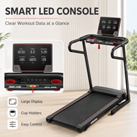 Caminadora Plegable Ultrasilenciosa, Máquina Eléctrica para Caminar con Absorción de Impactos, Monitoreo de Frecuencia Cardíaca, Ajuste de Inclinación/Velocidad