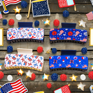Nueva Pinza para el Cabello con Diseño de la Bandera de EE. UU. del 4 de Julio, de Plástico Sólido de 11 cm, Accesorios para el Día de la Independencia, Pinza para el Cabello con Lazo - Product Image 2