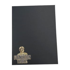 Carpeta de archivos de papel <span class=keywords><strong>A4</strong></span> de presentación de papel de tarjeta negra de impresión personalizada de doble cara con ranura para tarjeta de visita - Product Image 4