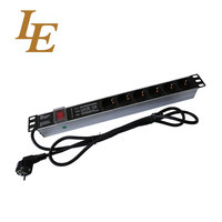 LE GER 1U Unité de distribution d'alimentation intelligente (PDU) en alliage d'aluminium pour rack, gestion à distance, affichage numérique 220V avec 6 prises 16A