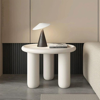 Meubles de salon au design simple Table à thé nordique élégante en bois Support de sol de luxe Table basse à dessus rond