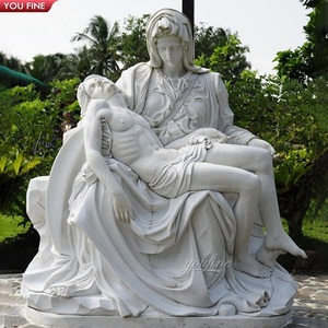 Statue en marbre La Pieta en <span class=keywords><strong>pierre</strong></span> sculptée à La main, jardin, extérieur, livraison gratuite - Product Image 2