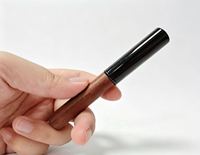 Pinceau de maquillage portable à manche en bois pour estomper les imperfections et les lèvres, avec capuchon de protection, poils synthétiques, personnalisable, marque privée