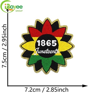 Parches Termoadhesivos Ecológicos y Duraderos con Bordado Brillante del Día de la Emancipación de los Esclavos Negros de 1865 para Decoración de Bolsas - Product Image 2