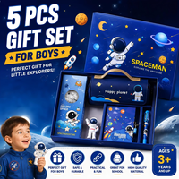 Ensemble de papeterie sur le thème de l'espace pour garçons, avec étui à crayons, carnet, stylo et jouet astronaute, coffret cadeau d'anniversaire pour enfants, 5 pièces