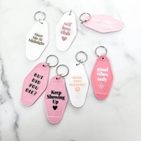 Porte-clés de motel vintage avec logo personnalisé Porte-clés promotionnel rétro en plastique acrylique pour chambre d'hôtel à usage professionnel
