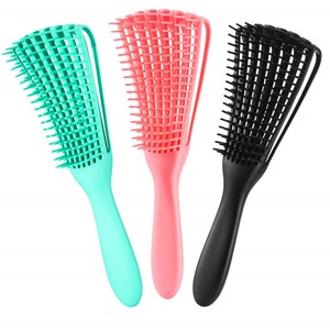 Brosse démêlante à huit rangées en plastique pour massage du cuir chevelu, vente en gros d'usine, pour femmes - Product Image 1