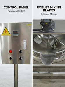 Marmite à double enveloppe certifiée CE avec mélangeur planétaire, option vapeur/électrique, pour pâte de lotus et garniture aux châtaignes - Product Image 6