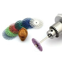 Outils abrasifs 1 pouce 50 #   80 #   120 #   Brosse à disque radiale à poils Grit Max Speed 35000, support papier, pour décapage de peinture moyen, OEM
