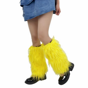 Gothic Nepbont Beenwarmers Laarshoezen Dames Schattige Knielengte Hipster Warme Sok Modesokken Harige Beenwarmers - Product Image 3