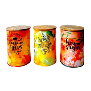 Modern Textured Metal <b>Storage</b> <b>Container</b> With Wooden Lid And Gold Bone Knob Decorative Dog <b>Food</b> Canister Dining <b>Pets</b> Serving Jar - Product Image 1