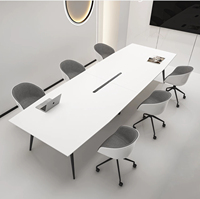 Bureau de travail moderne et simple de taille personnalisée, mobilier de bureau blanc, table de réunion pour 6, 8, 10 ou 12 personnes