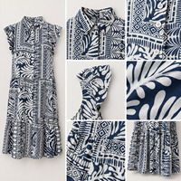Robe chemise boutonnée à col pour femme, manches courtes à volants, imprimé feuilles tropicales, ourlet étagé, robe d'été décontractée pour la plage et les vacances