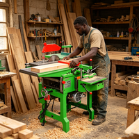 Raboteuse électrique de table multifonctionnelle 260 mm de largeur pour le bois, machine tout-en-un domestique, raboteuse à plat et rainureuse à trous carrés