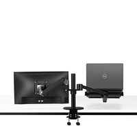 Support vertical ergonomique en alliage d'aluminium avec ressort à gaz pour ordinateur portable et moniteur à double bras