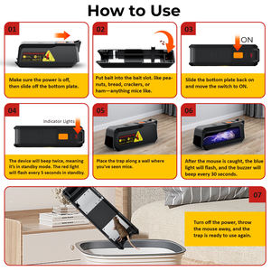 Piège à souris électrique intelligent à l'intérieur Piège à rongeurs à batterie Haute efficacité Attrape-rongeurs automatique Piège à souris électronique - Product Image 3
