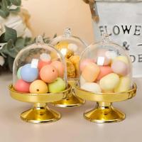 Nouveauté Boîte d'emballage de bonbons en plastique transparent de style européen avec couvercle Souvenir de mariage Mini gâteau Anniversaire Banquet Présentoir