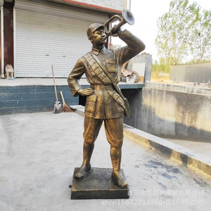 Escultura de Figura del Ejército Rojo en Fibra de Vidrio, Decoración para Parques al Aire Libre, Hecha a Mano - Product Image 1