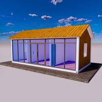 Casa Modular con Techo Inclinado, Drenaje Eficiente, Puerta Corredera de Vidrio, Iluminación Brillante, Edificio Prefabricado Desmontable para Uso en Múltiples Escenarios