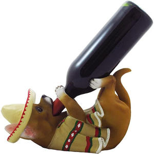 Escultura de soporte para botella de vino de <span class=keywords><strong>Chihuahua</strong></span>, estatua decorativa de Bar mexicana y del sur del borde, Decoración de cocina - Product Image 1