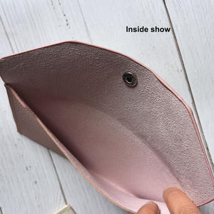 Venta al por mayor de encargo <span class=keywords><strong>del</strong></span> tamaño personal de viaje portátil Beige Negro Pu Cartera de cuero cierre a presión dinero en efectivo sobre bolsa de banco - Product Image 2