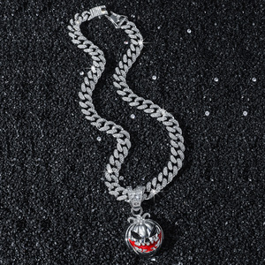 Collar con Colgante Circular Personalizado con Forma de Calabaza, Serie Halloween, Estilo Hiphop, para Hombre, Venta al Por Mayor de Joyería - Product Image 2