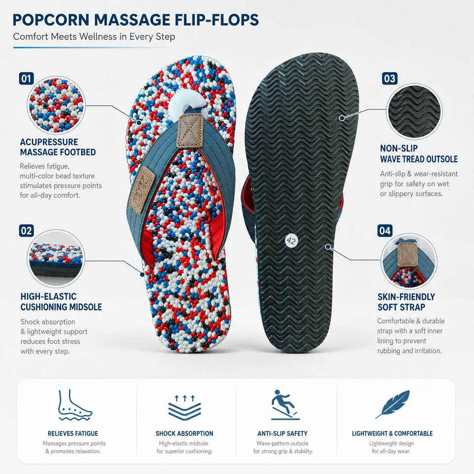 Men's Lightweight Breathable Flip-Flops Waterproof EVA Sandals Fabric ...